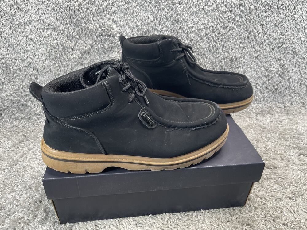 Lugz Mens Fringe Chukka Boots Ankle Jet Black Size 9.5 MFRGD 002